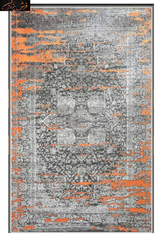 فرش ماشینی طرح پتینه کد2013 زمینه نارنجی